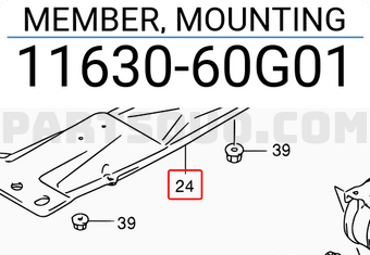 Suzuki 1163060G01 MEMBER, MOUNTING