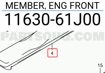 Suzuki 1163061J00 MEMBER, ENG FRONT