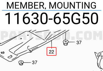 Suzuki 1163065G50 MEMBER, MOUNTING