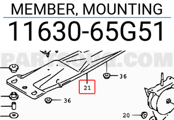 Suzuki 1163065G51 MEMBER, MOUNTING
