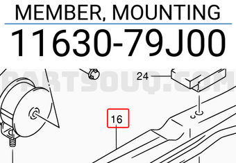 Suzuki 1163079J00 MEMBER, MOUNTING