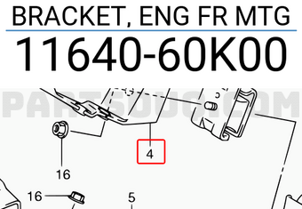 Suzuki 1164060K00 BRACKET, ENG FR MTG