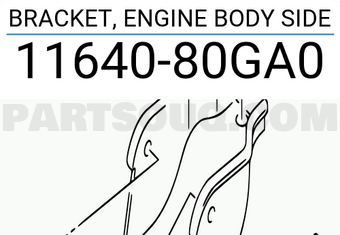 Suzuki 1164080GA0 BRACKET, ENGINE BODY SIDE
