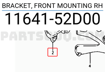 Suzuki 1164152D00 BRACKET, FRONT MOUNTING RH