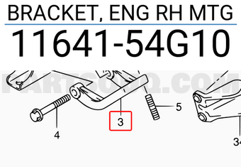 Suzuki 1164154G10 BRACKET, ENG RH MTG