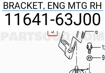 Suzuki 1164163J00 BRACKET, ENG MTG RH
