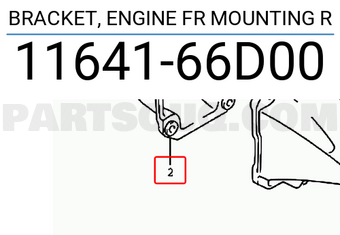 Suzuki 1164166D00 BRACKET, ENGINE FR MOUNTING R