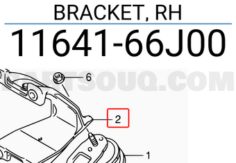 Suzuki 1164166J00 BRACKET, RH