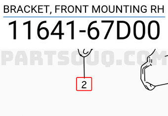 Suzuki 1164167D00 BRACKET, FRONT MOUNTING RH