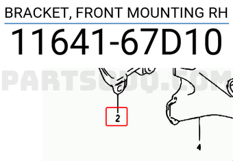 Suzuki 1164167D10 BRACKET, FRONT MOUNTING RH