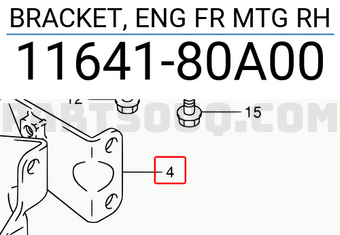 Suzuki 1164180A00 BRACKET, ENG FR MTG RH