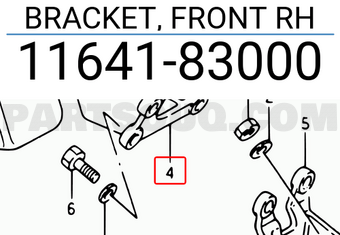 Suzuki 1164183000 BRACKET, FRONT RH