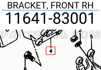 Suzuki 1164183001 BRACKET, FRONT RH