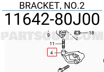 Suzuki 1164280J00 BRACKET, NO.2