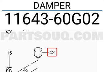 Suzuki 1164360G02 DAMPER