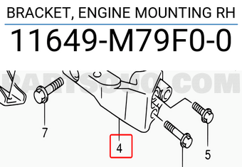 Suzuki 11649M79F00 BRACKET, ENGINE MOUNTING RH
