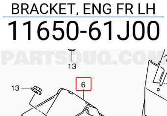 Suzuki 1165061J00 BRACKET, ENG FR LH