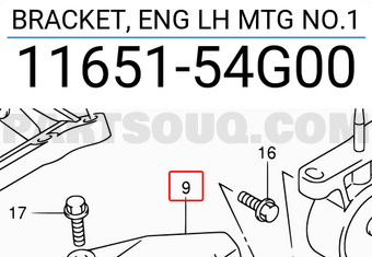 Suzuki 1165154G00 BRACKET, ENG LH MTG NO.1