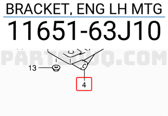 Suzuki 1165163J10 BRACKET, ENG LH MTG