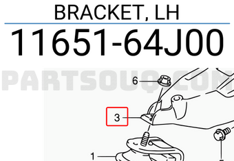 Suzuki 1165164J00 BRACKET, LH