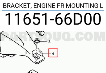 Suzuki 1165166D00 BRACKET, ENGINE FR MOUNTING L