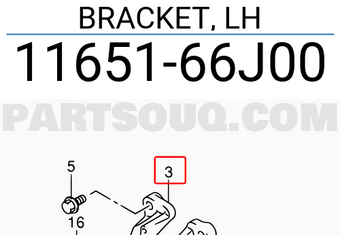 Suzuki 1165166J00 BRACKET, LH