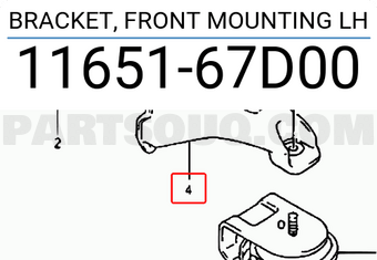 Suzuki 1165167D00 BRACKET, FRONT MOUNTING LH