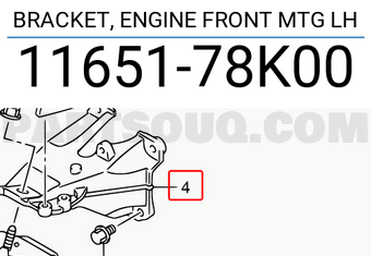 Suzuki 1165178K00 BRACKET, ENGINE FRONT MTG LH