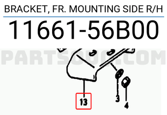 Suzuki 1166156B00 BRACKET, FR. MOUNTING SIDE R/H
