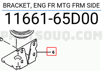 Suzuki 1166165D00 BRACKET, ENG FR MTG FRM SIDE