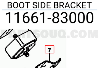 Suzuki 1166183000 BOOT SIDE BRACKET
