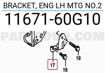 Suzuki 1167160G10 BRACKET, ENG LH MTG NO.2