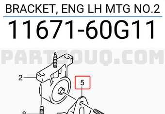 Suzuki 1167160G11 BRACKET, ENG LH MTG NO.2