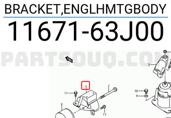 Suzuki 1167163J00 BRACKET,ENGLHMTGBODY