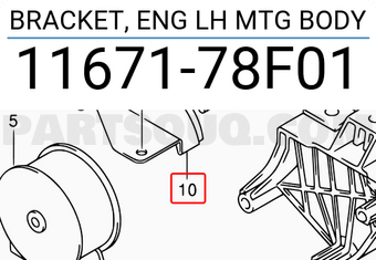 Suzuki 1167178F01 BRACKET, ENG LH MTG BODY