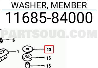 Suzuki 1168584000 WASHER, MEMBER