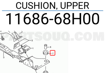 Suzuki 1168668H00 CUSHION, UPPER