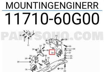 Suzuki 1171060G00 MOUNTINGENGINERR