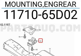 Suzuki 1171065D02 MOUNTING,ENGREAR