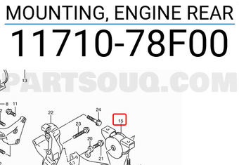 Suzuki 1171078F00 MOUNTING, ENGINE REAR