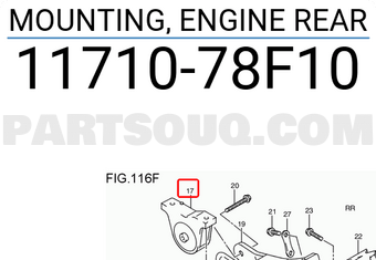 Suzuki 1171078F10 MOUNTING, ENGINE REAR