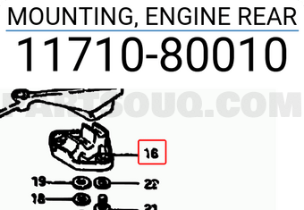 Suzuki 1171080010 MOUNTING, ENGINE REAR