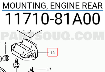 Suzuki 1171081A00 MOUNTING, ENGINE REAR