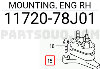 Suzuki 1172078J01 MOUNTING, ENG RH