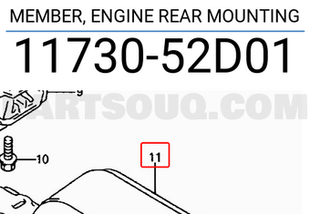 Suzuki 1173052D01 MEMBER, ENGINE REAR MOUNTING