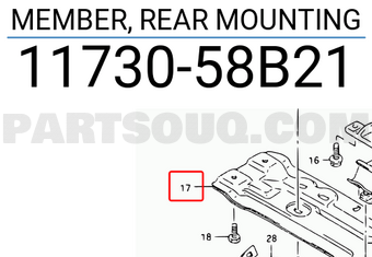 Suzuki 1173058B21 MEMBER, REAR MOUNTING