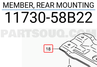 Suzuki 1173058B22 MEMBER, REAR MOUNTING