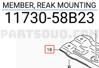 Suzuki 1173058B23 MEMBER, REAK MOUNTING