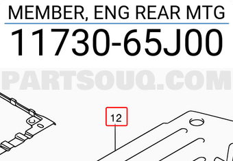 Suzuki 1173065J00 MEMBER, ENG REAR MTG