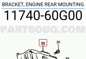 Suzuki 1174060G00 BRACKET, ENGINE REAR MOUNTING